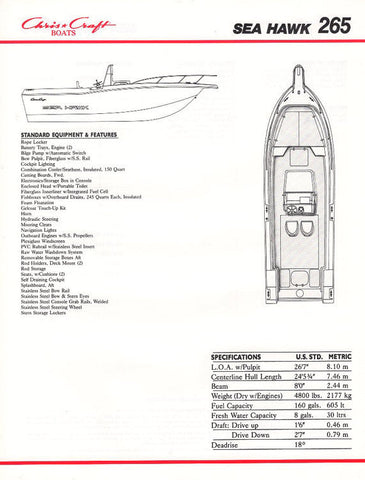 Chris Craft Sea Hawk 265 Brochure (Digital)