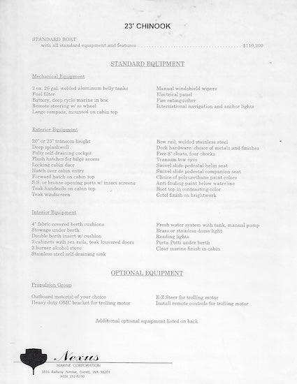 Nexus Chinook 23 Brochure