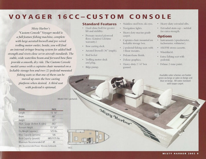 Misty Harbor 2002 Fishing Brochure