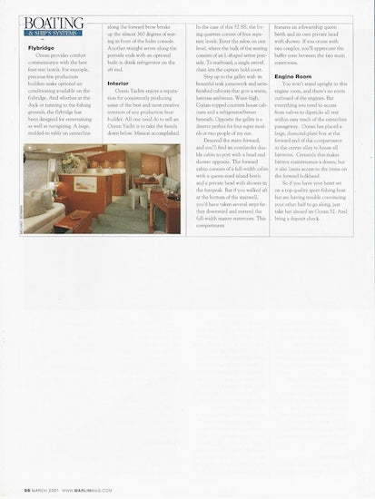 Ocean 52 Super Sport Marlin Magazine Reprint Brochure