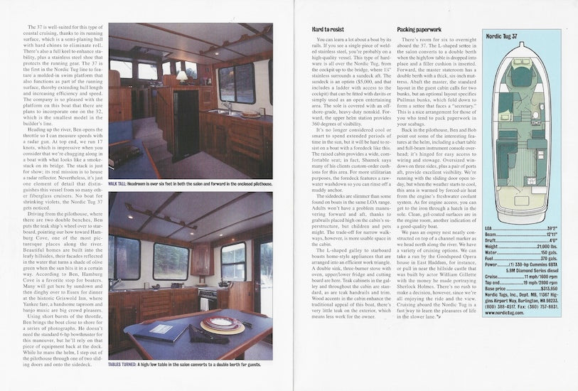 Nordic Tugs 37 Motorboating Magazine Reprint Brochure