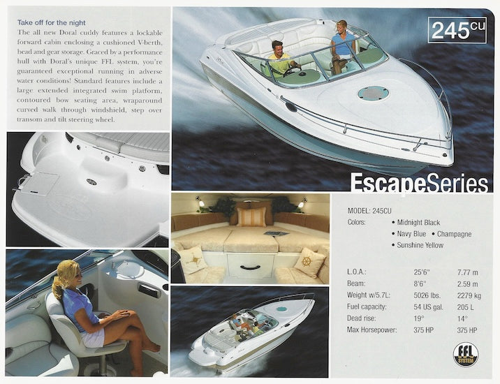 Doral 2003 Sport Boats Brochure