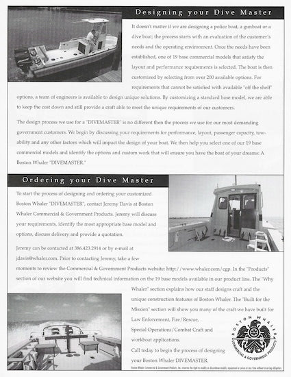 Boston Whaler Dive Master Brochure