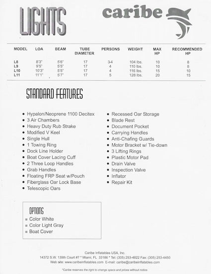 Caribe Lights Specification Brochure
