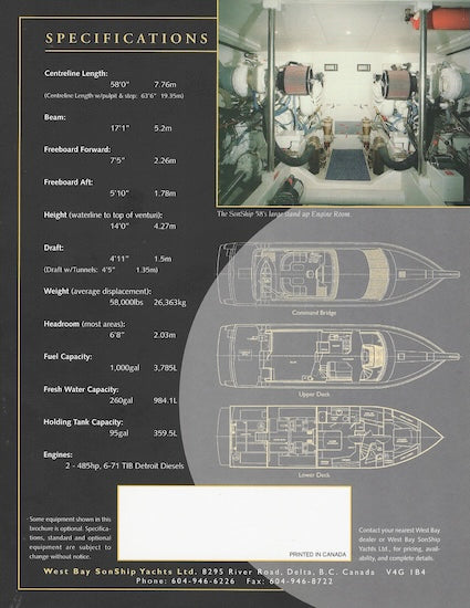West Bay SonShip 58 Motor Yacht Brochure