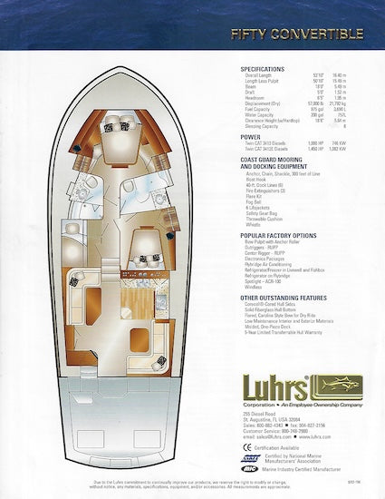 Luhrs 40 Convertible Specification Brochure