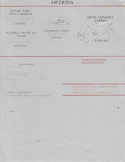 Cajun 1990s Brochure