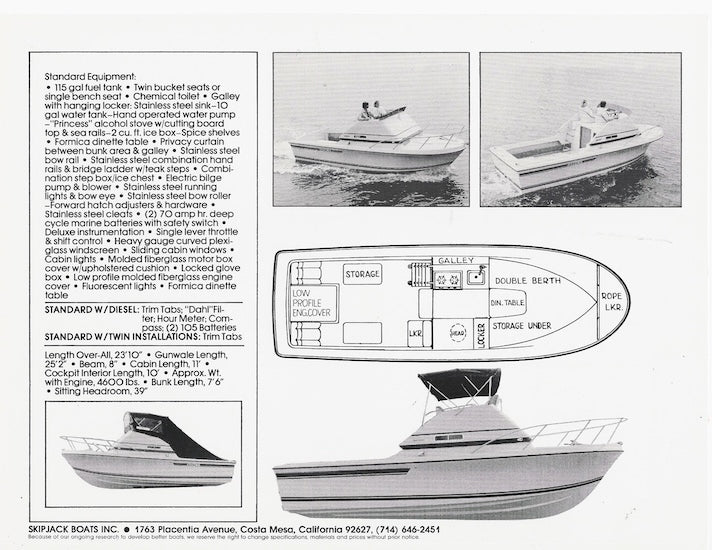 Skipjack 24 Flying Bridge Specification Brochure