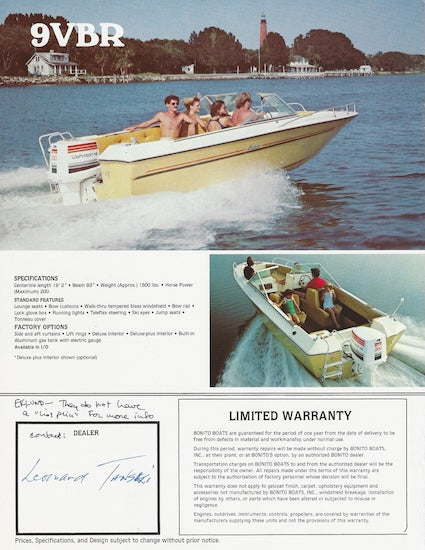 Bonito 1981 Brochure