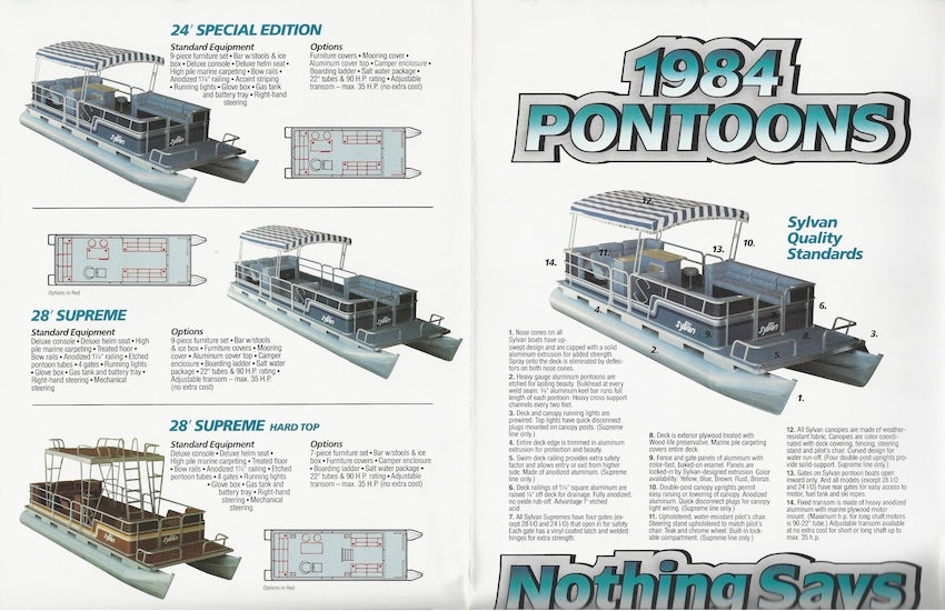 Sylvan 1984 Pontoon Poster Brochure