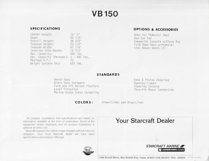 Starcraft VB150 Brochure