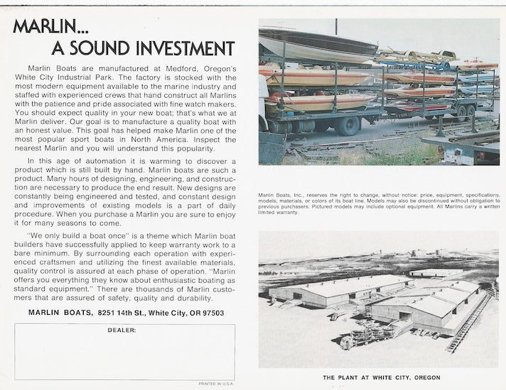 Marlin 1980s Dream Machine Brochure
