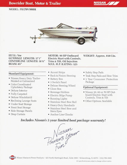 Nissan Bowrider PB170V90BR Brochure