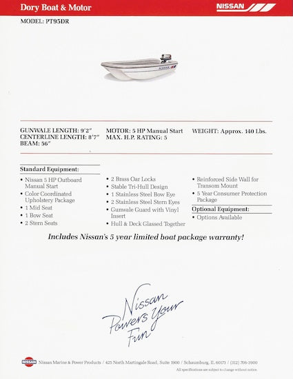 Nissan Dory PT95DR Brochure