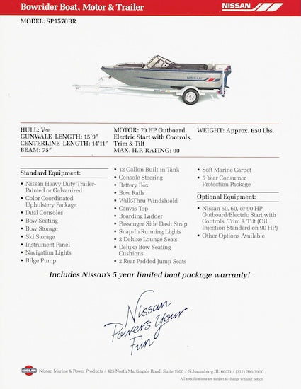Nissan Bowrider SP1570BR Brochure