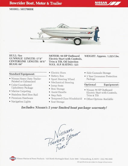 Nissan Bowrider SR1790BR Brochure