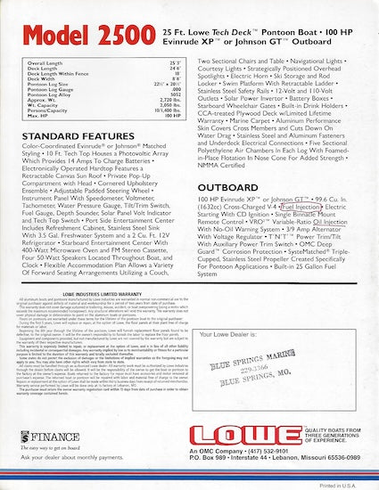 Lowe Tech Deck 2500 Brochure