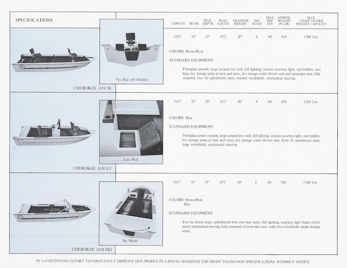 Landau Deep Boats Brochure