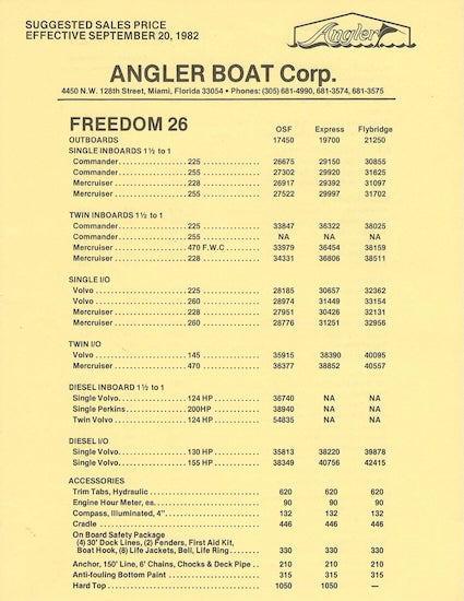 Angler Freedom 26 Brochure