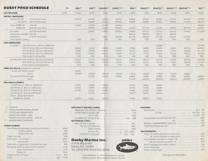 Dusky 1984 Brochure
