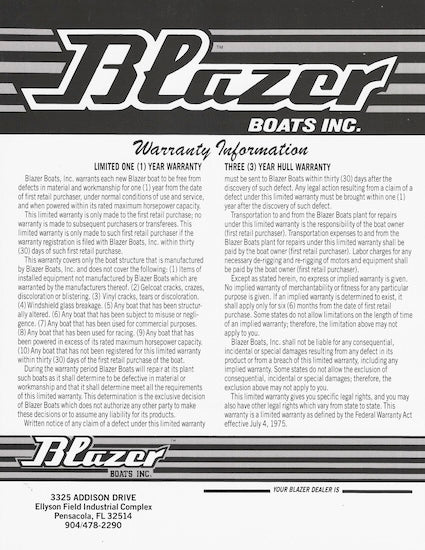 Blazer Bass 14 & Tri-Hull Brochure