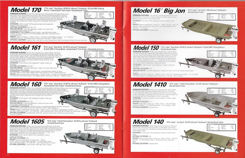Lowe 1990 Johnson Outboard Package Brochure