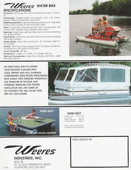 Weeres 1981 Pontoon Brochure