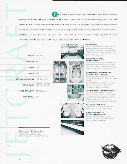 Jetcraft Fastwater Brochure