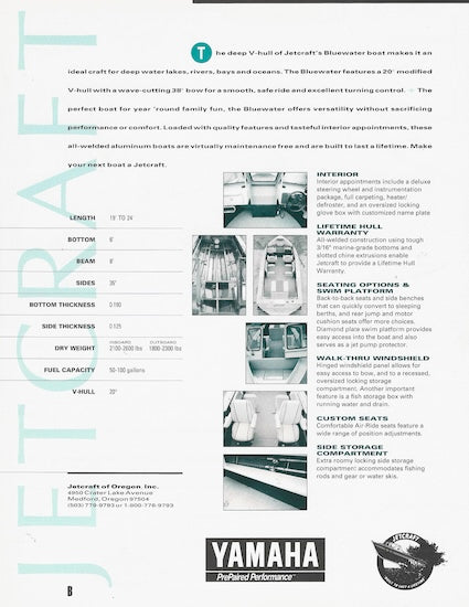 Jetcraft Bluewater Brochure