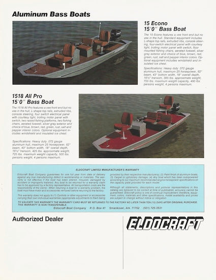 Eldocraft 1983 Aluminum Brochure