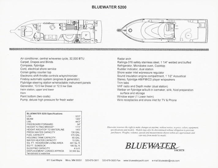 Bluewater 5200 Specification Brochure