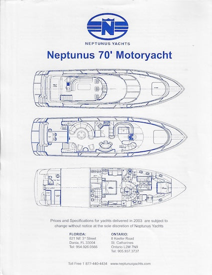 Neptunus 70 Motoryacht Specification Brochure