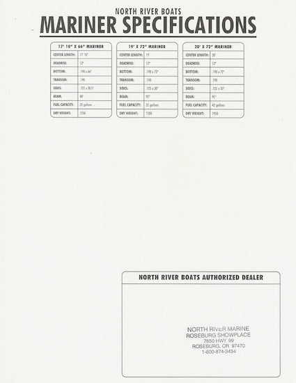 North River Mariner Series Specification Brochure