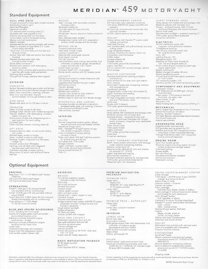 Meridian 459 Cockpit Motor Yacht Brochure