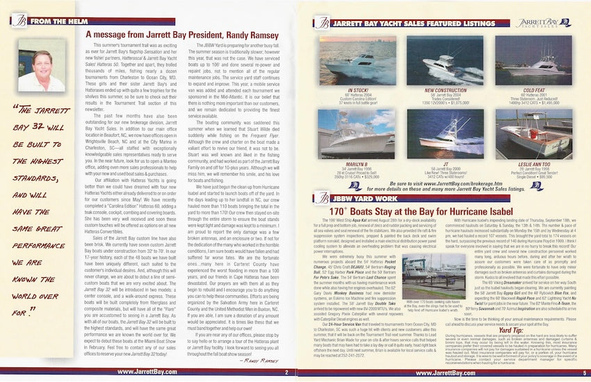 Jarrett Bay Carolina Flare Newsletter - Winter 2003