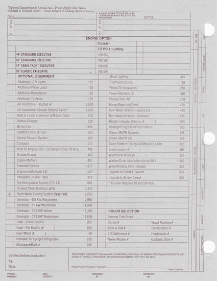 Gibson Executive Series Specification Brochure