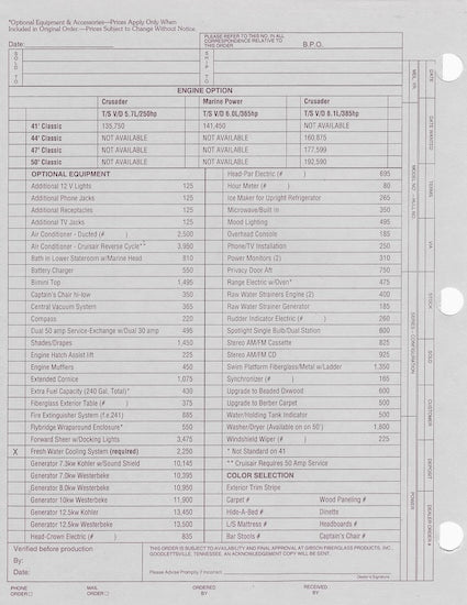 Gibson Classic Series Specification Brochure