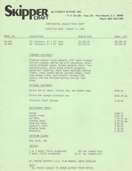 Skipper Craft Pontoon Brochure
