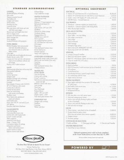 Ocean 50 Super Sport Specification Brochure