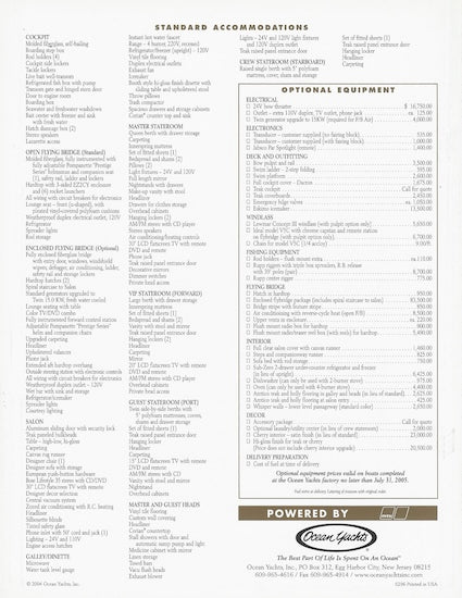 Ocean 62 Super Sport Specification Brochure