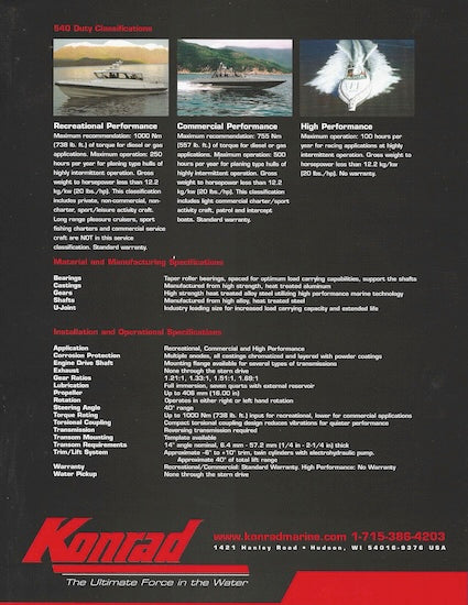 Konrad 540 Stern Drive Engine Brochure