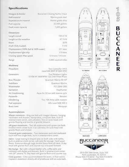 Buccaneer 105 Brochure