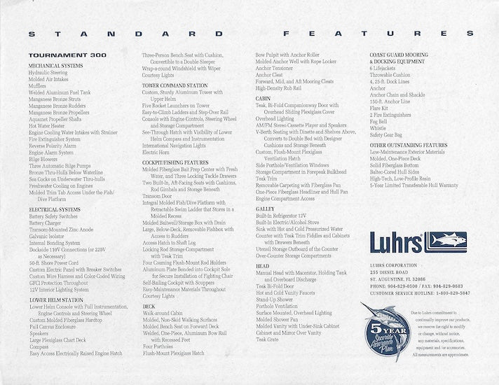Luhrs 300 Tournament Brochure