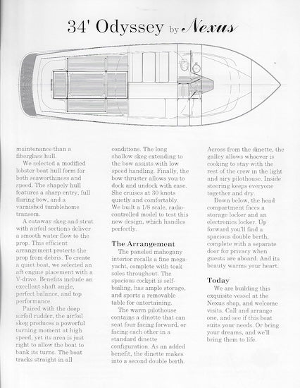 Nexus Odyssey 34 Specification Brochure