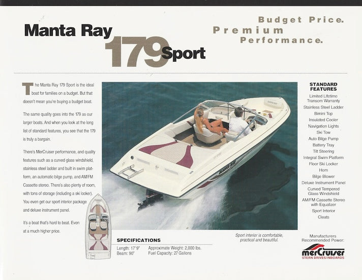 Manta Ray 1997 Brochure