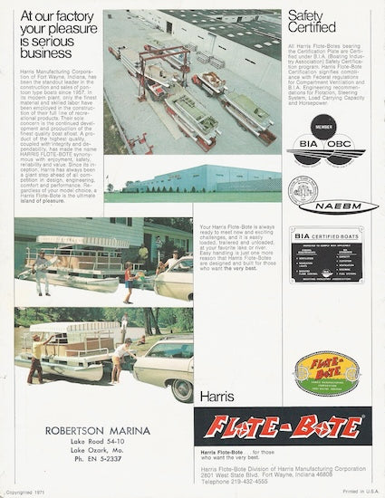 Harris 1971 / 1972 FloteBote Brochure