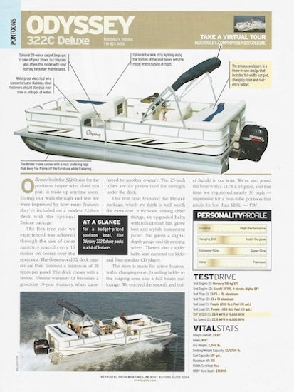 Forest River Odyssey 322C Deluxe Boating Life Magazine Reprint Brochure