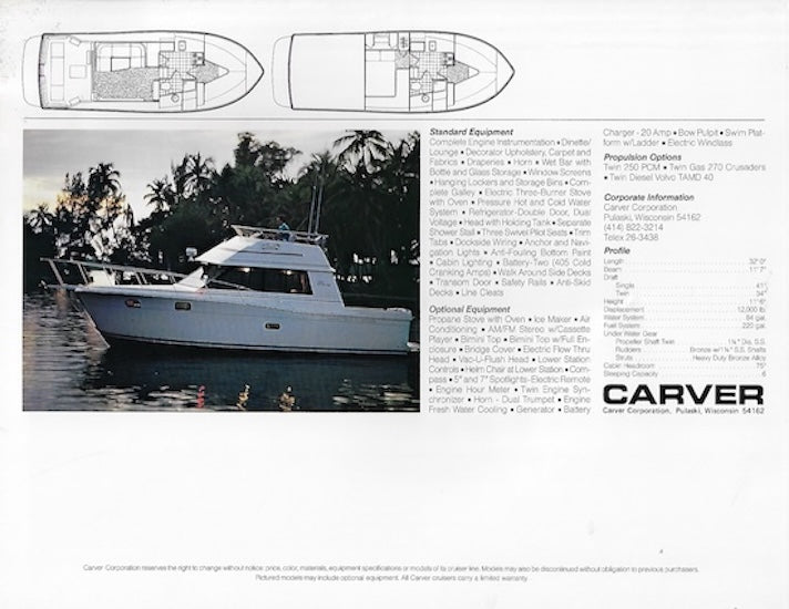 Carver 32 Convertible Brochure