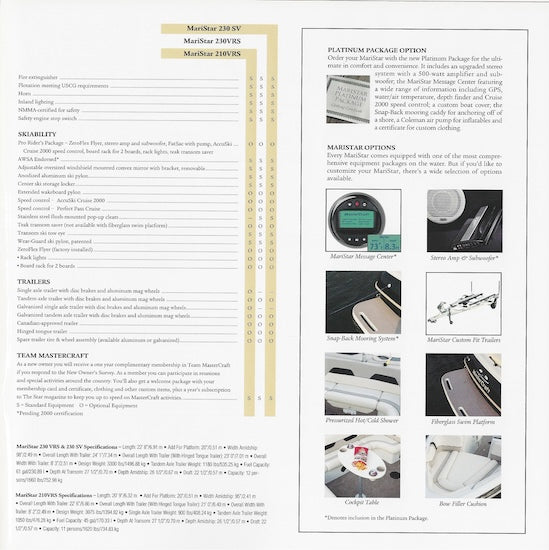 Mastercraft 2000 MariStar Brochure