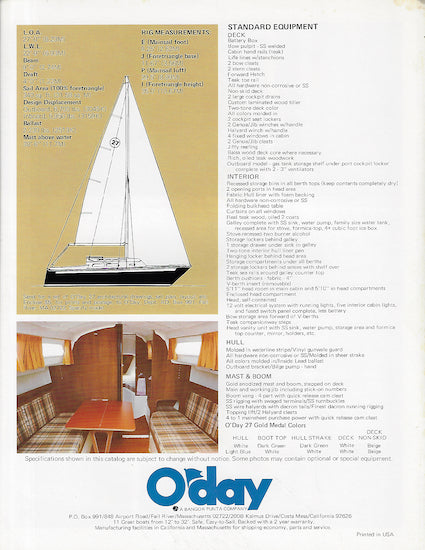O'Day 27 Brochure